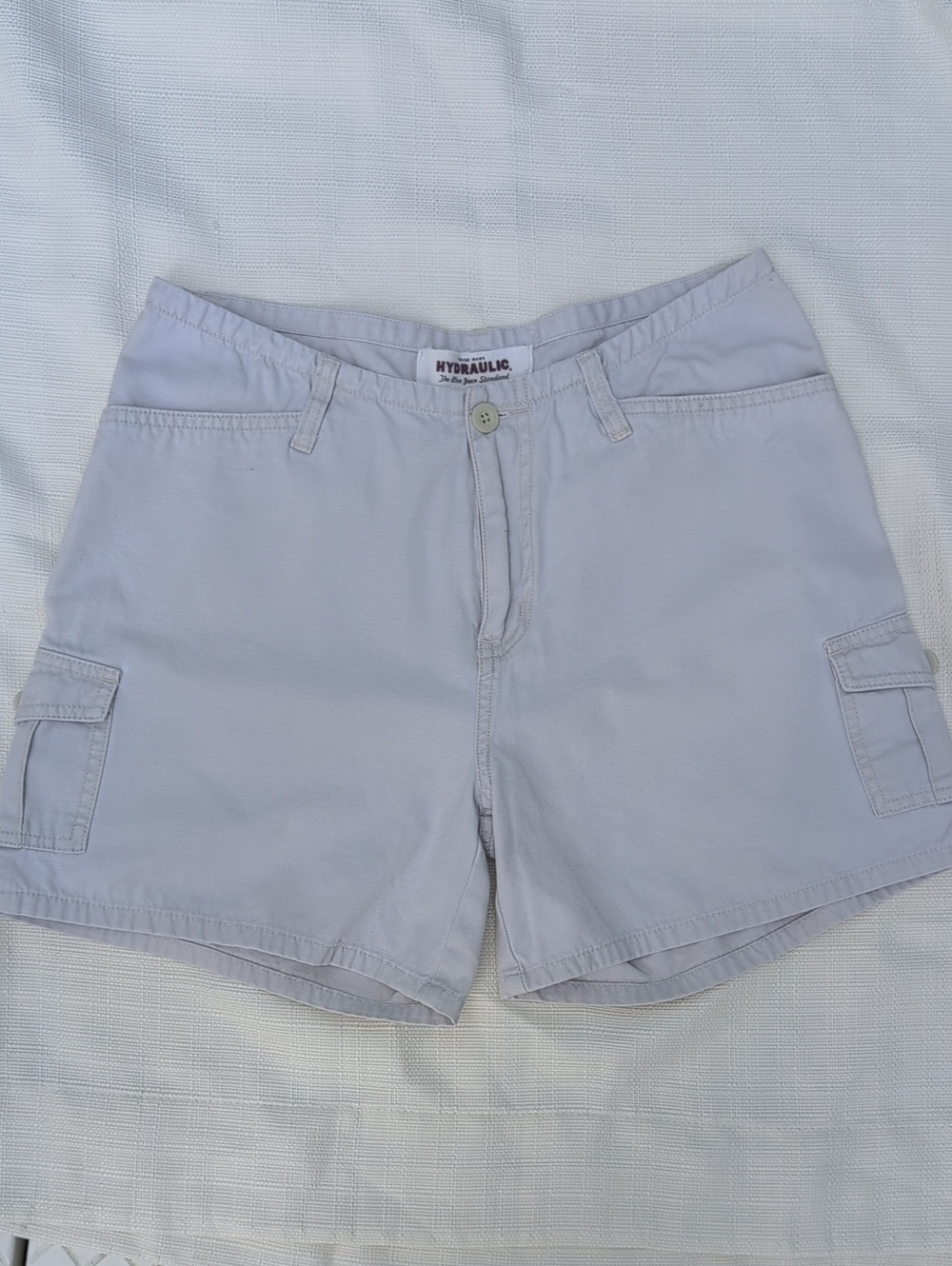 Hydraulic Women's White Beige Cargo Shorts Pockets Size 7/8